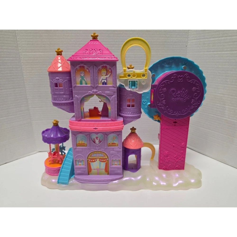 Mattel Polly Pocket Rainbow Funland Theme Park playset pink castle